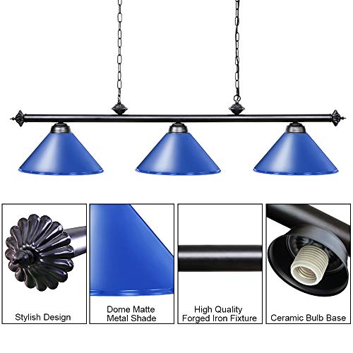 Wellmet 3 Light Pool Table Light For Game Room 7Ft/8Ft/9Ft Tables, Vintage Kitchen Light For Man Cave, Kitchen, Dinning Room, Bar #TOP2