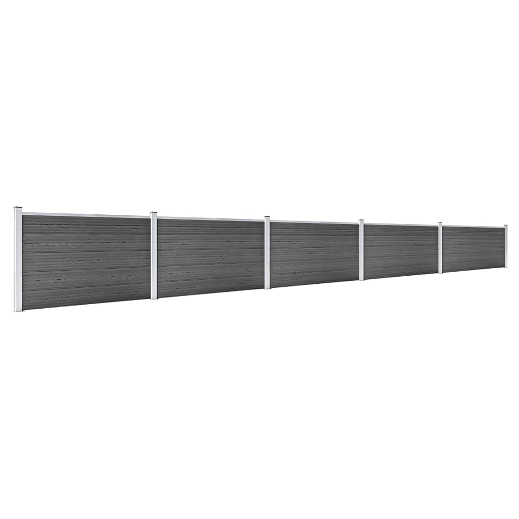 vidaXL Zaunelement Set WPC 872x105 cm Schwarz