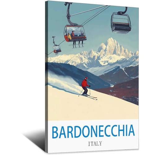 Toile Bardonecchia Italie décoration murale vintage chic pour bureau