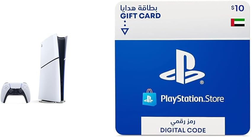 PlayStation 5 Digital Console (New 2023 Slim Model)- UAE Version + PlayStation Top up Card $10 [UAE Account] [Digital Code]