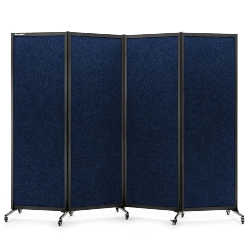 Upgrade Version Room Partition and Divider, Freestanding Rolling Dividers with Wheels,Office Privacy Screen Divider Wall,Classroom Felt Dividers,8'2