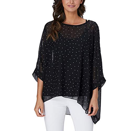 Image of Ckikiou Plus Size Batwing Flowy Semi Sheer Chiffon Blouse Tunic for Women Summer Floral Print Boho Beach Cover ups