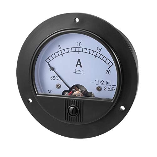 Til baka view of the YXQ DC 0-20A Analog Current Panel Ammeter showing the two connection terminals