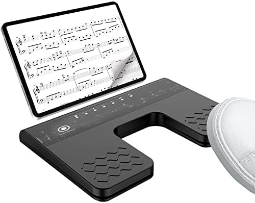 Wireless Foot Pedal Page Turner, Rechargeable Bluetooth Silent Page Turner Pedal for Tablets Smartphones App Controller, Anti-Skid Pad, Black