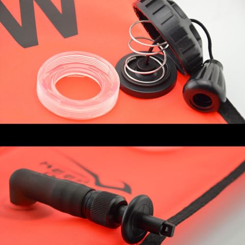 Bouée de plongée orange de 120 cm avec marqueur de surface gonflable pour la sécurité en apnée - 7