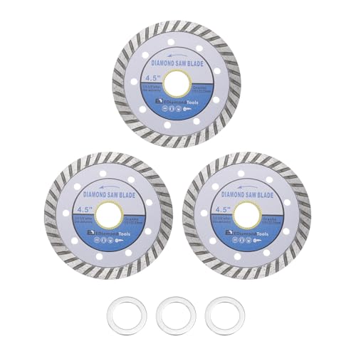 Lame de scie diamant 11,4 cm disque à tronçonner bleu argenté arbre 2,2 cm lot de 3