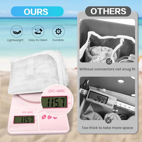 Image of XYFuuee Beach Bag Organizer Inserts for Medium Bogg Bag Accessories, Original M Lightweight Mesh Insert Divider Pouch, Organizing Rubber Tote Bags, Save Storage Space (White)