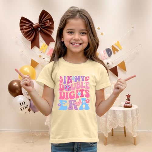 Image of in My Double Digits Era Shirt Girls Birthday Girl Shirts 10th Birthday Gifts for Girls 10 Year Old Ten Party Tee Tops