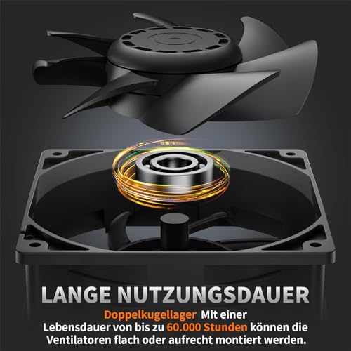 UpHere AC 220V PC Lüfter mit Dual Kugellager und 5 Geschwindigkeitsstufen
