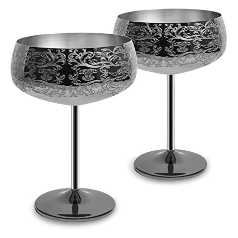 SKYFISH Martini-Glas, 400 ml Edelstahl-Weinbecher Cover