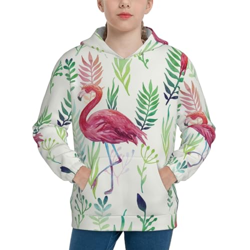 Flamingo Boy, Girls Sports Shirt Youth Pullover Fashion Hooded Sweatshirt3