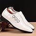 Men's Printed Oxford Dress Shoes,Fashion Metal Buckle Comfortable Pull-on Pointed-Toe Formal Shoes Business Wedding Slip-on Loafers for Men (White,12)