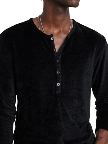 John Varvatos Men's Rosario Henley, Black2