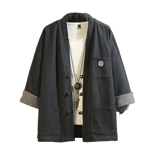 Bata taoísta suelta para hombre que busca ropa cómoda y fresca en verano