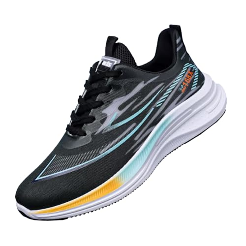 Zapatos Casuales cómodos de Corte bajo con Suela Suave Rebote Zapatos de Malla Deportivos Ligeros Transpirables Resistentes al Desgaste (Negro,40)