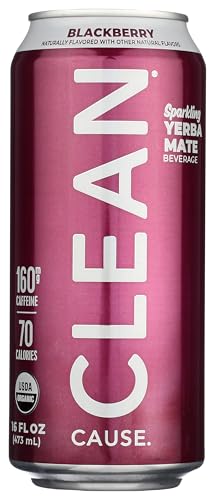 Clean Cause, Yerba Mate Blackberry Organic, 16 Fl Oz