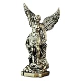 ERINGOGO Erzengel Statue aus Kunstharz in Bronzeoptik 21,5cm Griechische Schutzengelfigur für Schreibtisch Religiöse Skulptur für Hausaltar und Weihnachtsdekoration