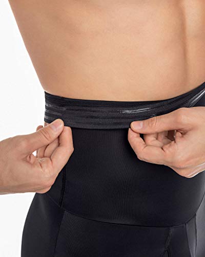 Leo Men's High Waist Slimming Tummy Abs Shaper With Boxer Brief,Black,Large #TOP2