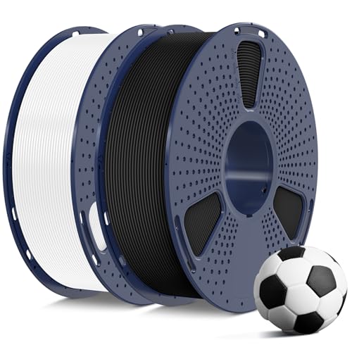 Image of SUNLU 3D Printer Filament Bundle PLA Matte 1.75mm, Super Neatly Wound PLA Filament with Matte Finish, Print with 99% FDM 3D Printers, 1kg Spool (2.2lbs), 2 Packs, Matte Black+Matte White