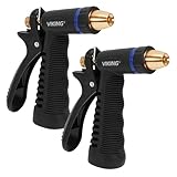 VIKING Hose Nozzle, Garden Hose Nozzle, Adjustable and Heavy Duty for Washing Car, Watering Plants, Washing Pets, and Home Use, 2 Pack