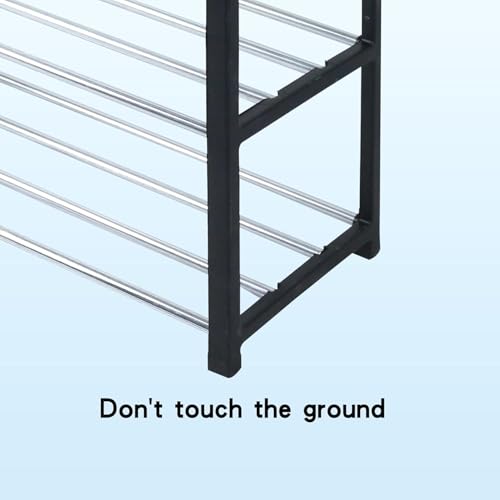 Image of Owme Stylish Multi-Layer Shoe Rack | 4 Shelf Space-Saving Shoe Organizer Cabinet for Home & Office | Modular Shoe Rack, DIY Assembly, Shoes Rack - Black