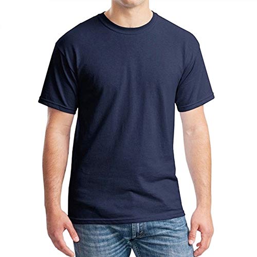 Camiseta de algodón para hombre con diseño de color sólido
