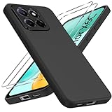 LYJERRY Case Compatible with Honor X6C Case with 2Pcs Tempered Glass Screen Protector, Soft TPU Shockproof Cover, Anti-Scratch Protection, Slim Fit, Black