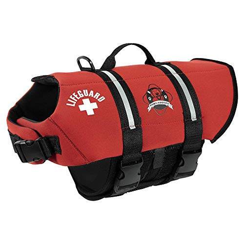 Paws Aboard Red Neoprene Life Jacket, Dog or Cat Life Preserver (Small 15-20 Lbs)