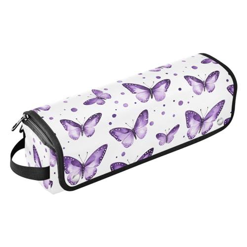 Bolsa de viaje y tapete resistente al calor Purple Butterflies Dots Marble para planchas, rizadores y accesorios de cuidado capilar miniatura 1