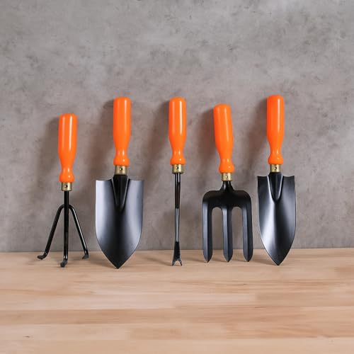 Image of Gardening Tools Kit (Set of 5), 2 Trowels, Hand Fork, Weeder, Cultivator,| Manual Tools Kit for Home Garden, Indoor and Outdoor Gardening (GTK)