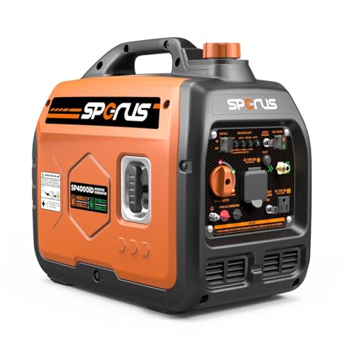 SPERUS Dual Fuel 4000W Portable Gas Generator with Super-quiet & Parallel Capability, RV-Ready, EPA Compliant, Small for Backup Home Use & Camping