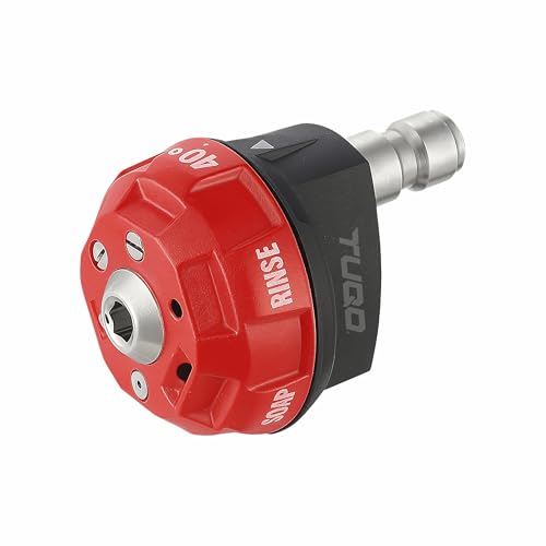Image of TUQO 6-in-1 Pressure Washer Nozzle | Metal Body with 1 /4 inch Quick Connector | 6 Spray Patterns for Versatile Cleaning | 3000 PSI | Easy Rotation for Quick Change | High-Pressure Washer Accessory DS358