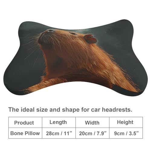 Appuie-tête voiture capybara en mousse mémoire de forme avec sangle réglable