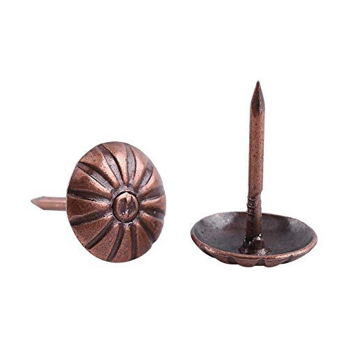 100pc Vintage Upholstery Nails Bronze Metal Tags Decorative Tack Stud for Furniture Sofa Shoe Door Map Photo Fixing(11 * 16mm)