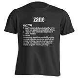 Zane Name Dictionary Style Funny Gift Unisex T-Shirt - Black - Small
