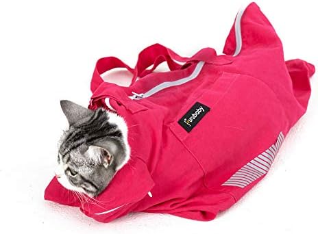 Furubaby Cat Sack Grooming Bag Soft Sided Cat Carrier Shoulder Portable Bag Pouch for Large Small Cats, Kitten, Small Dogs, Puppies, Take Cat to Vet, Airline Approved, Travel in Car (S, Magenta)