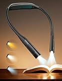 Glocusent Lightweight Neck Light for Reading in Bed, 1200mAh Rechargeable Book Light, Hands-Free Reading Light, 5 Colors, 5 Brightness Adjustable, Private Bedtime Reading for Book Lover