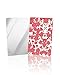 OComster Red Blooming Floral Branch Compact Mirror Bulk 2 Pack Card Mirror, Spring White Backdrop Small Compact Mirror for Purse, Rectangular Handheld Pocket Makeup Mirror