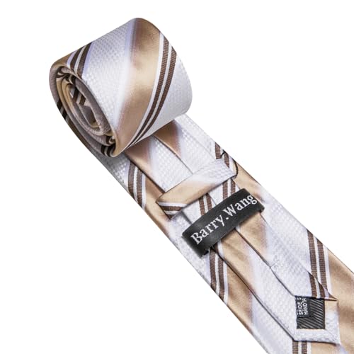Image of Barry.Wang Mens Tie Set Plaid Check Neckties Formal Business Wedding Luxury Pocket Square Cufflinks