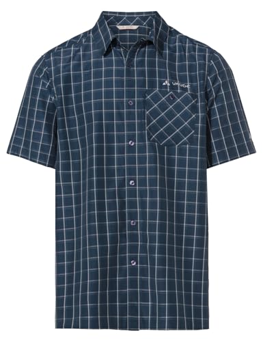 VAUDE Men's Albsteig Shirt III, Herren Kurzarm-Hemd zum Wandern, Dark sea/Dark sea, L