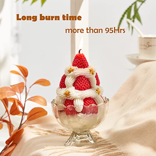 Okeylia Candle Gifts For Women Food Candles Ice Cream Candle Soy Wax Strawberry Cream Scented Cute Candle #TOP2