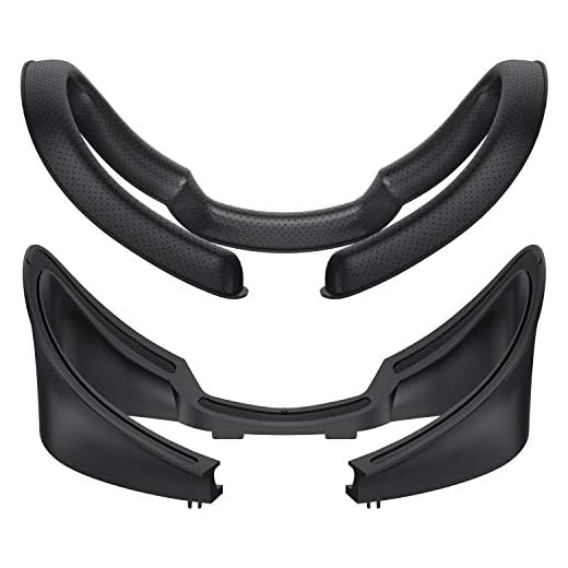 KIWI design Ansiktsbyte tillbehör för Oculus Rift S, VR Ansiktsgränssnittskonsol och 2 st PU läder skum ansikte skydd dyna svettbeständig andningsbar tvättbar