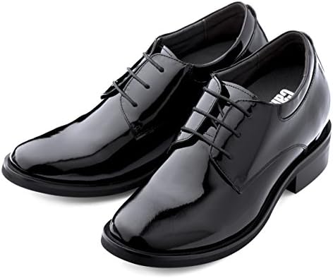 Calden Men's Invisible Height Increasing Elevator Shoes - Black Patent Leather Lace-up Lightweight Formal Tuxedo Oxfords - 4 Inches Taller - K595101 - Size 10 D(M) US | Image 2