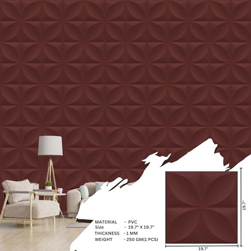 Image of Kayra Decor 3D Wall Panel - USA Certified SGS Approved Butterfly Design Ruby Rose Color 19.7 inch x 19.7 inch (Pack of 18) - Covers 48.51 Sq. Ft.