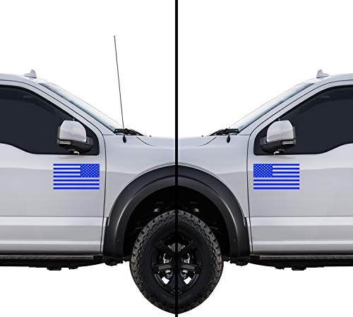 Image of American US Flag [Pick Color /Size] Vinyl Decal Sticker for Laptop /Car /Truck /Window /Bumper (3.5in Subdued Pair, Matte Blue)