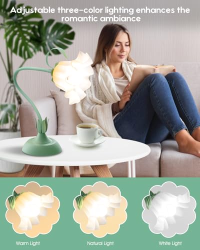 Liaycco TB07 Vintage Flower Table Lamp - Led Cute Desk Light thumb #2