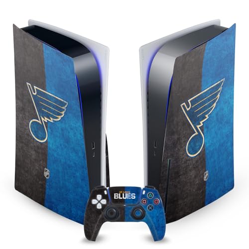 Skin PS5 St Louis Blues NHL Vinyle Half Distressed pour Console de Jeu Disque et Manette