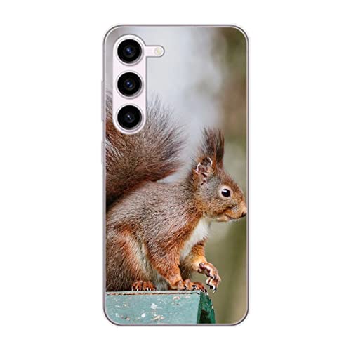 Coque Samsung Galaxy S23+ König Design en TPU anti-chocs transparent avec motif écureuil mignon