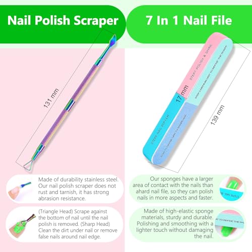 Quitaesmalte Gel 15ml con Empujador de Cutícula y Lima de Uñas, Removedor Esmalte Semipermanente, Permanentes para Uñas, Elimina Fácil y Rápidamente el Esmalte en 3-5 Minutos, No Daña las Uñas - imagen 5