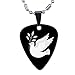 Holy Spirit Dove With Olive Branch Guitar Picks Necklace - Stainless Steel - Guitar Player Gift - Catholic Christian Gifts